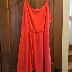 Vibrant Coral Sleeveless Dress